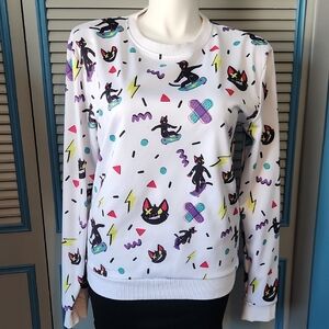 Adventure Cat Store Vintage 90s/2000s White Graphic Sweatshirt